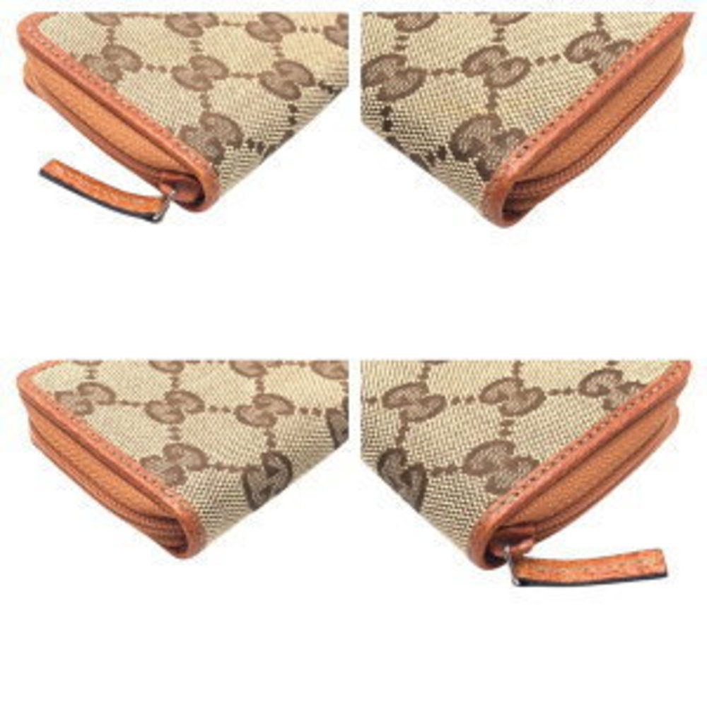 GUCCI GG Pattern Brown Orange Canvas Coin Case Card - Picture 2 of 6